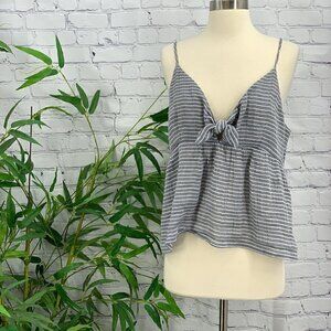 🎉Shimera Gray w/ White Stripe Camisole w/ Tie